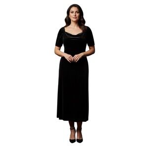 California‎ Bay Co Velvet Black Dress Sz Large